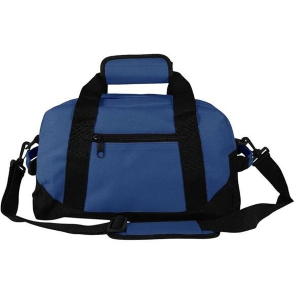 14" Small Duffle Bag Two Toned Gym Travel Bag Navy Blue